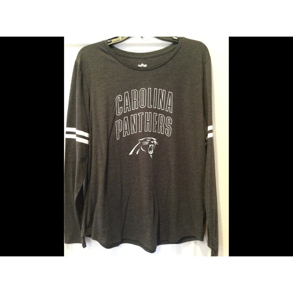 NFL Team Apparel Carolina Panthers Gray Long Sleeve Womens T-Shirt Size XL - Picture 2 of 6